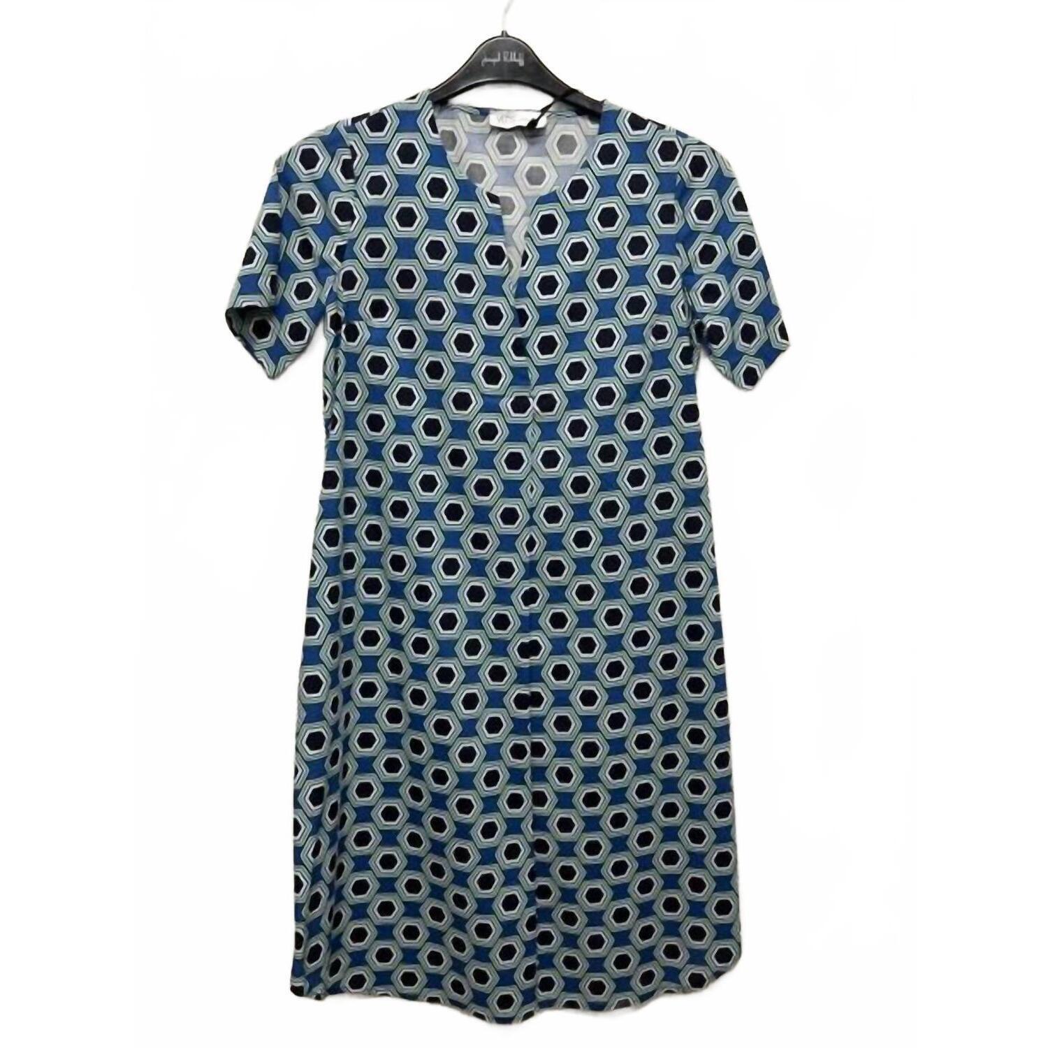 New Vlt's By Valentina's Women's Cotton A-Line Dress In Royal Blue, Navy Blue &